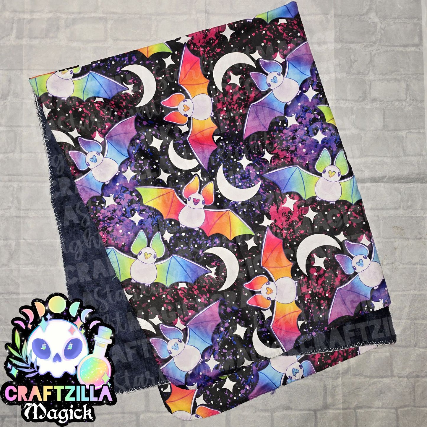 Neon Rainbow Bats Blanket