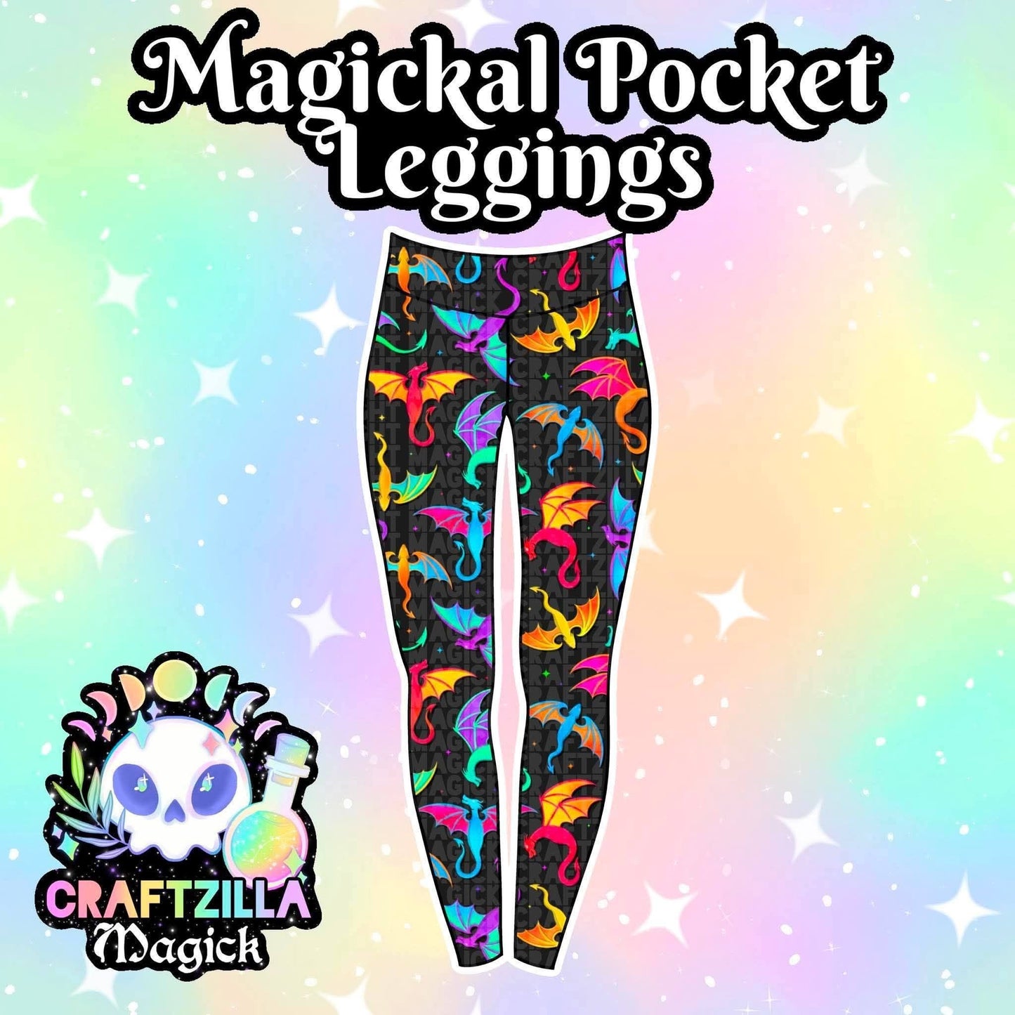 Rainbow Wyverns Magickal Pocket Leggings *pre-order*