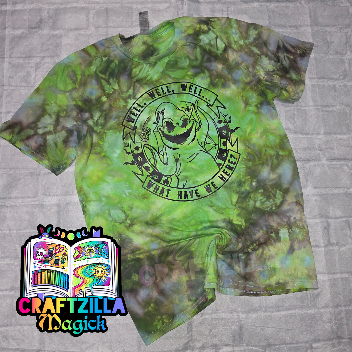 Medium dyed spooky green tee RTS