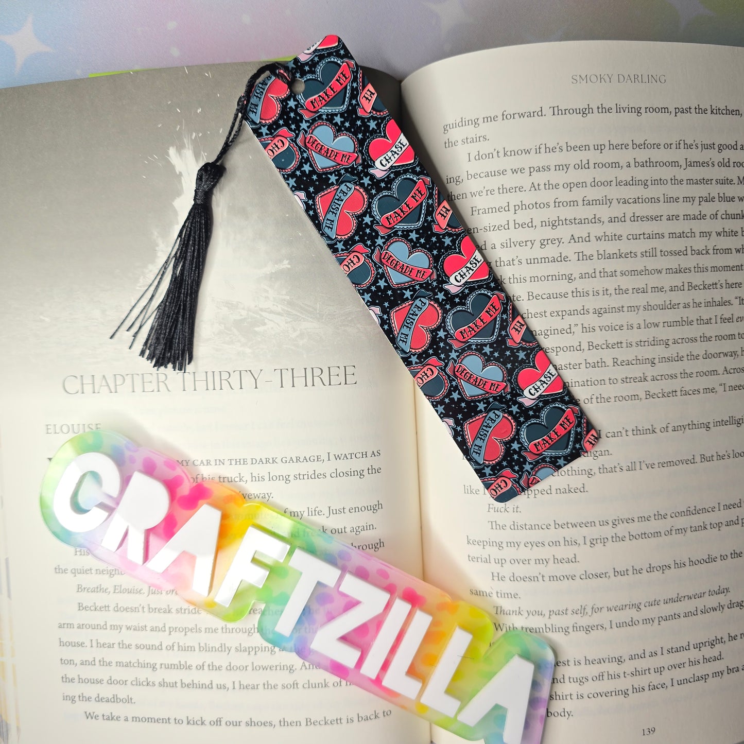 Metal Bookmark - Naughty Hearts