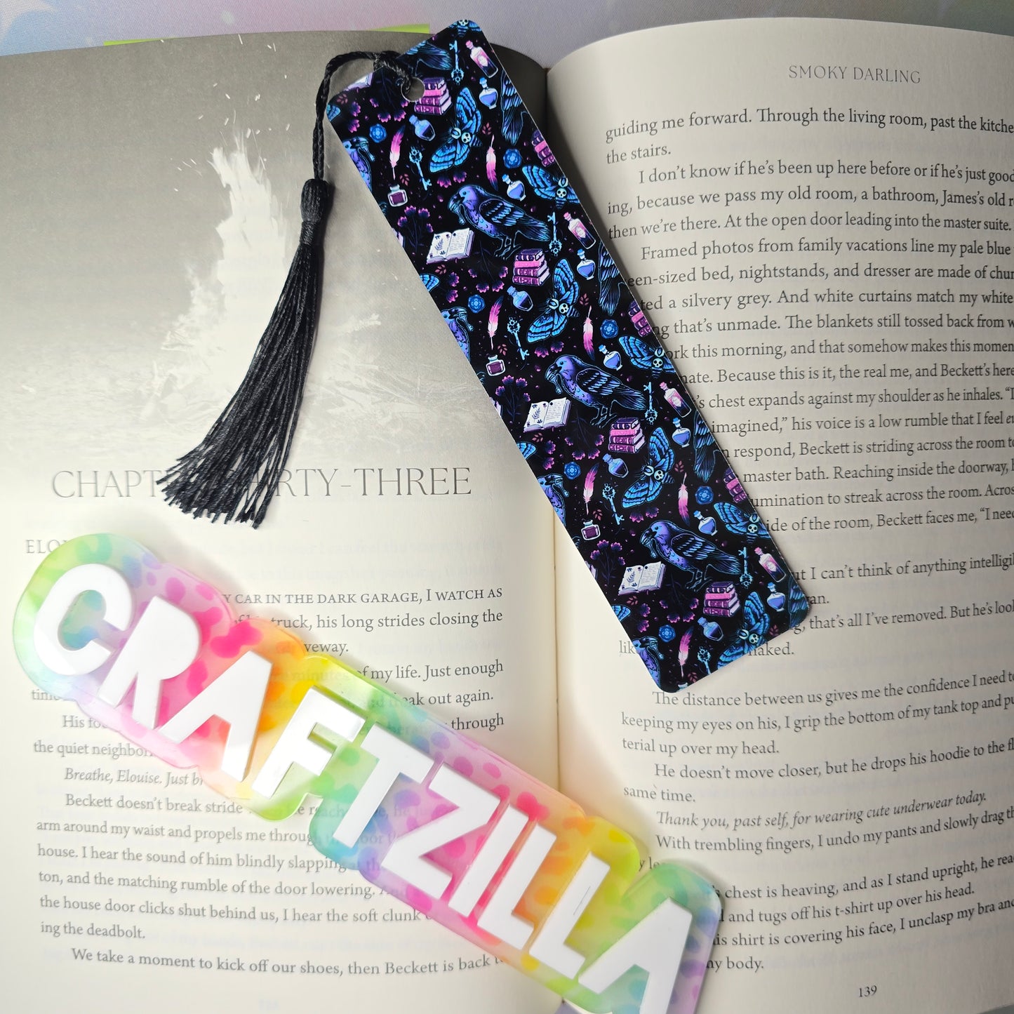 Metal Bookmark - Raven Romance