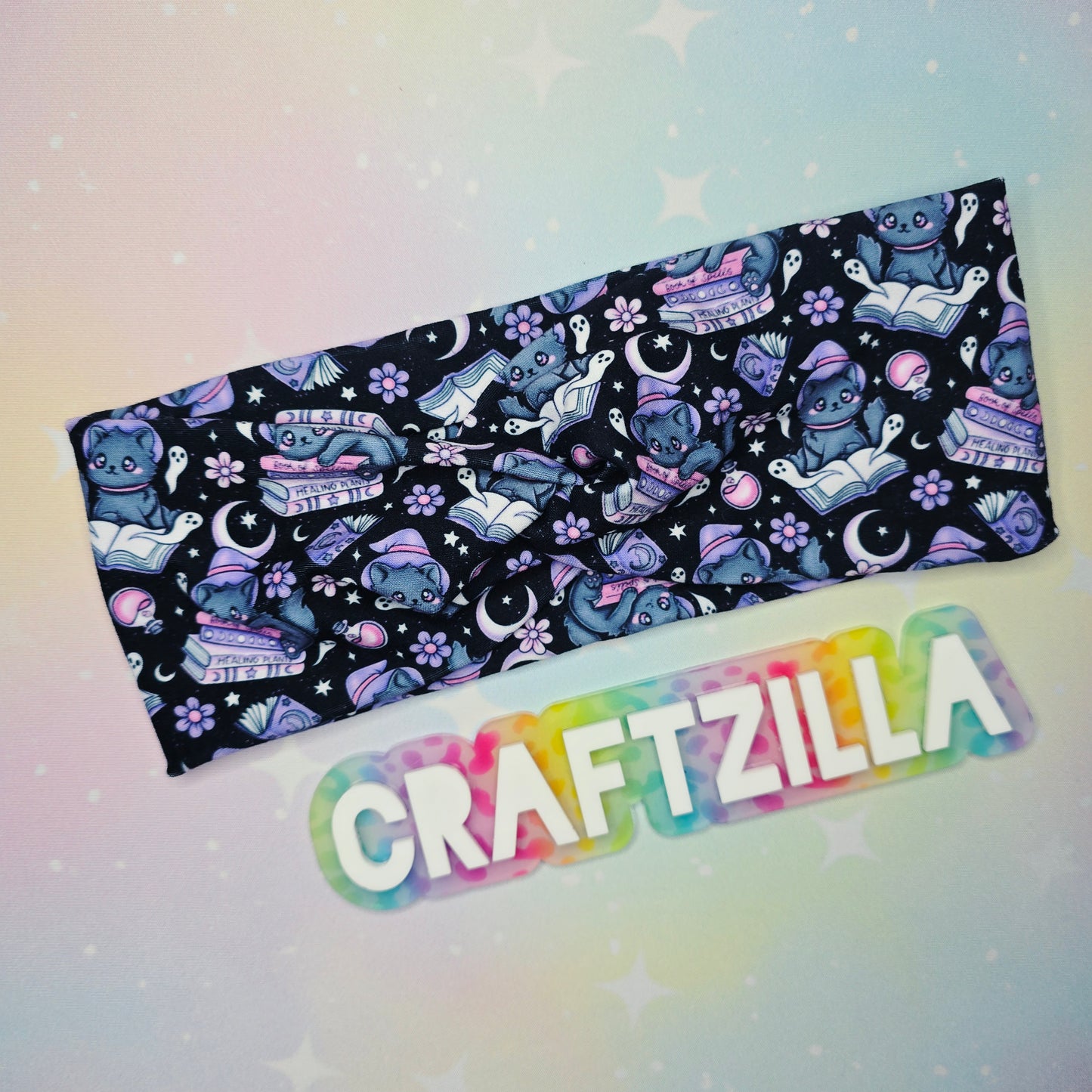 Twist Headband - Witch Cats (purple)