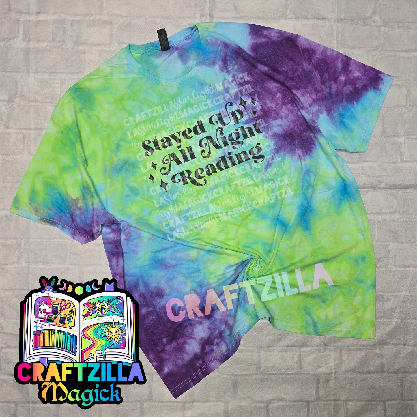 3X Stayed Up All Night Reading unisex dyed tee
