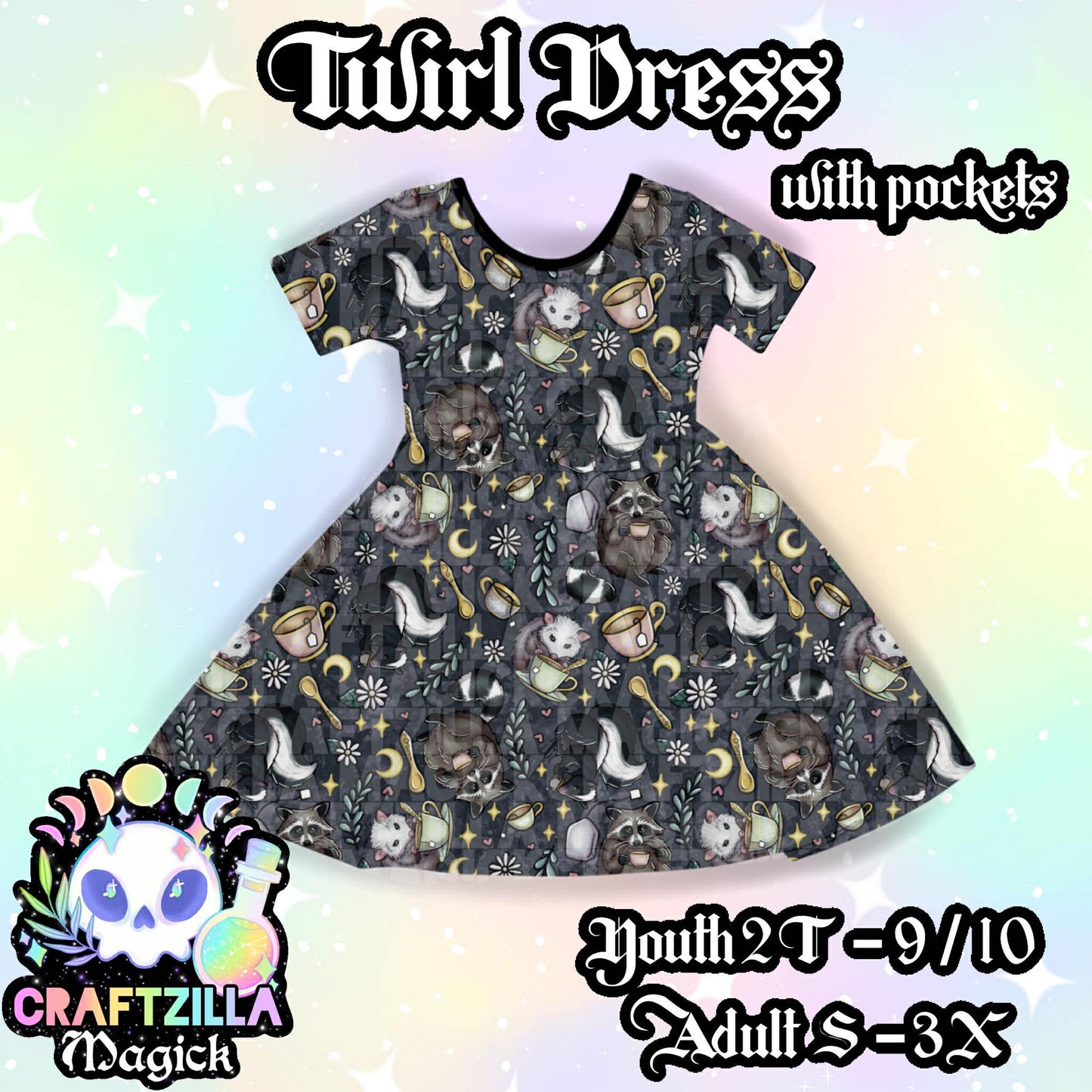 Charcoal Trashy Teas Twirl Dress