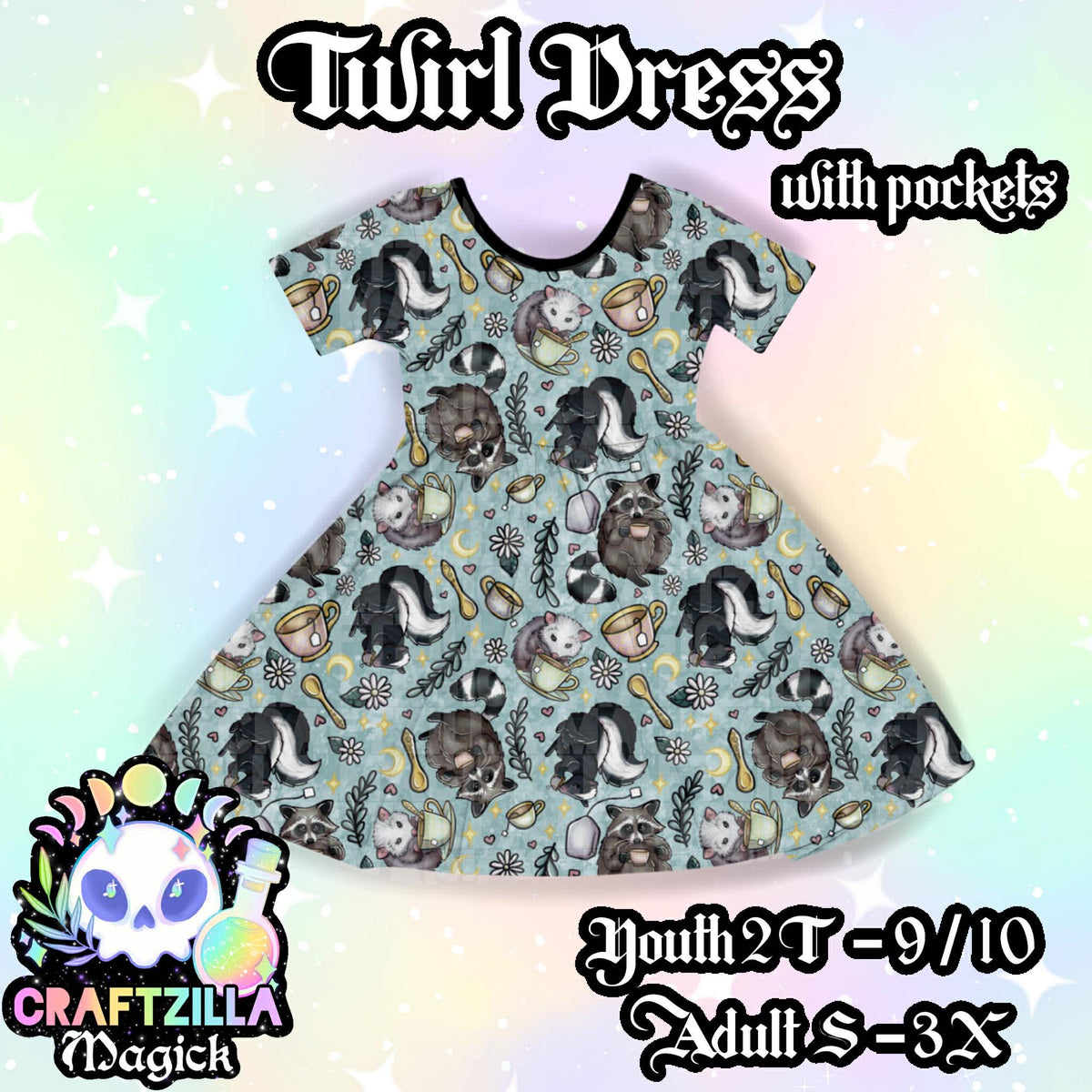 Mint Trashy Teas Twirl Dress RTS