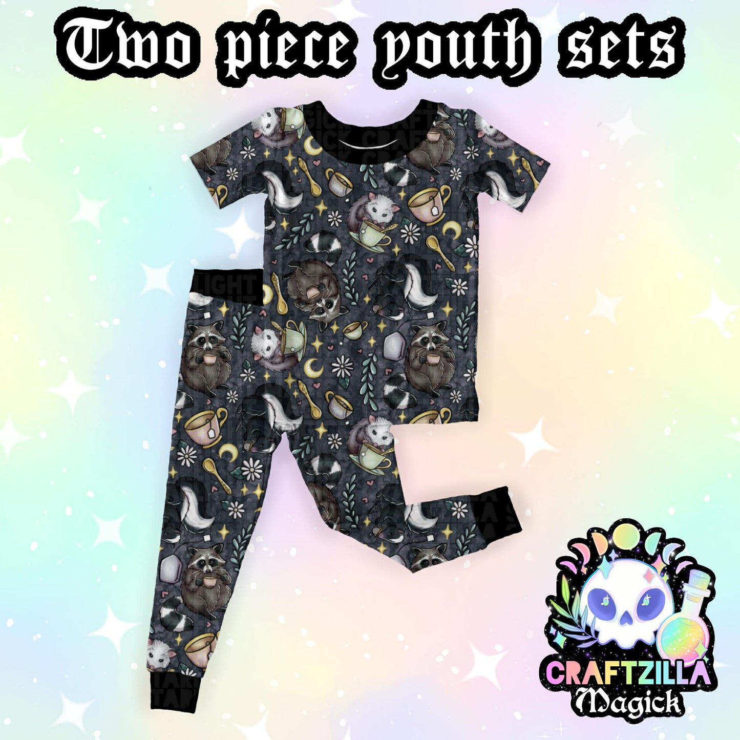 Trashy Teas (charcoal) - Two Piece Set
