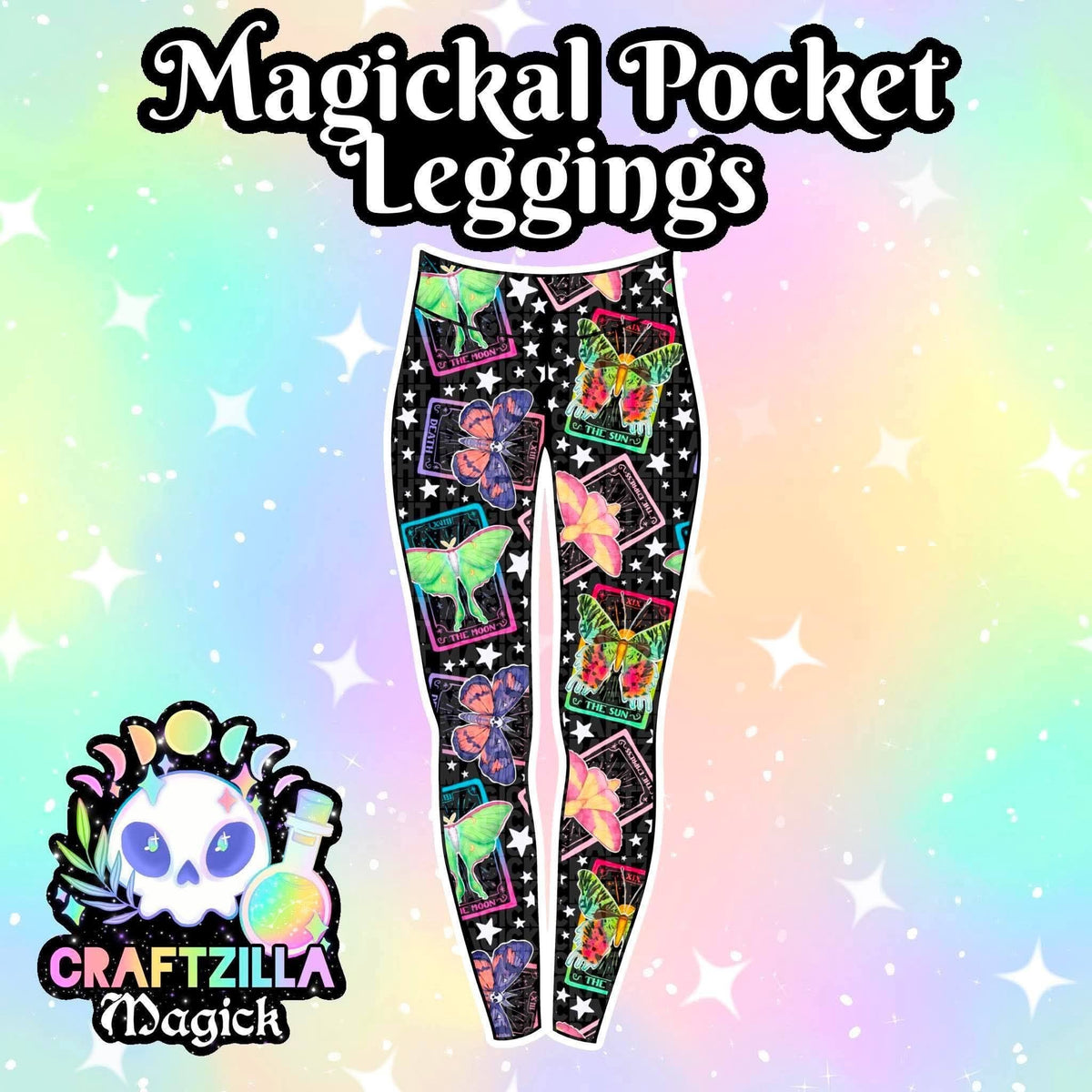 RTS Moth Tarot Magickal Pocket Leggings