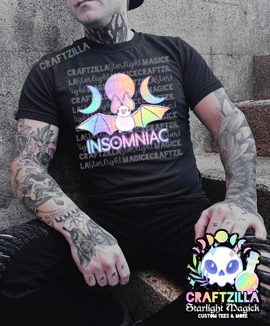 Insomniac Bat Tee (solid black)