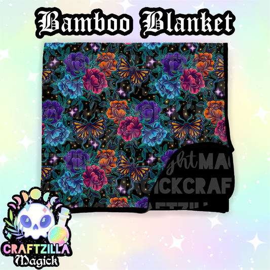 Dark Side of the Bloom bamboo blanket 50x50