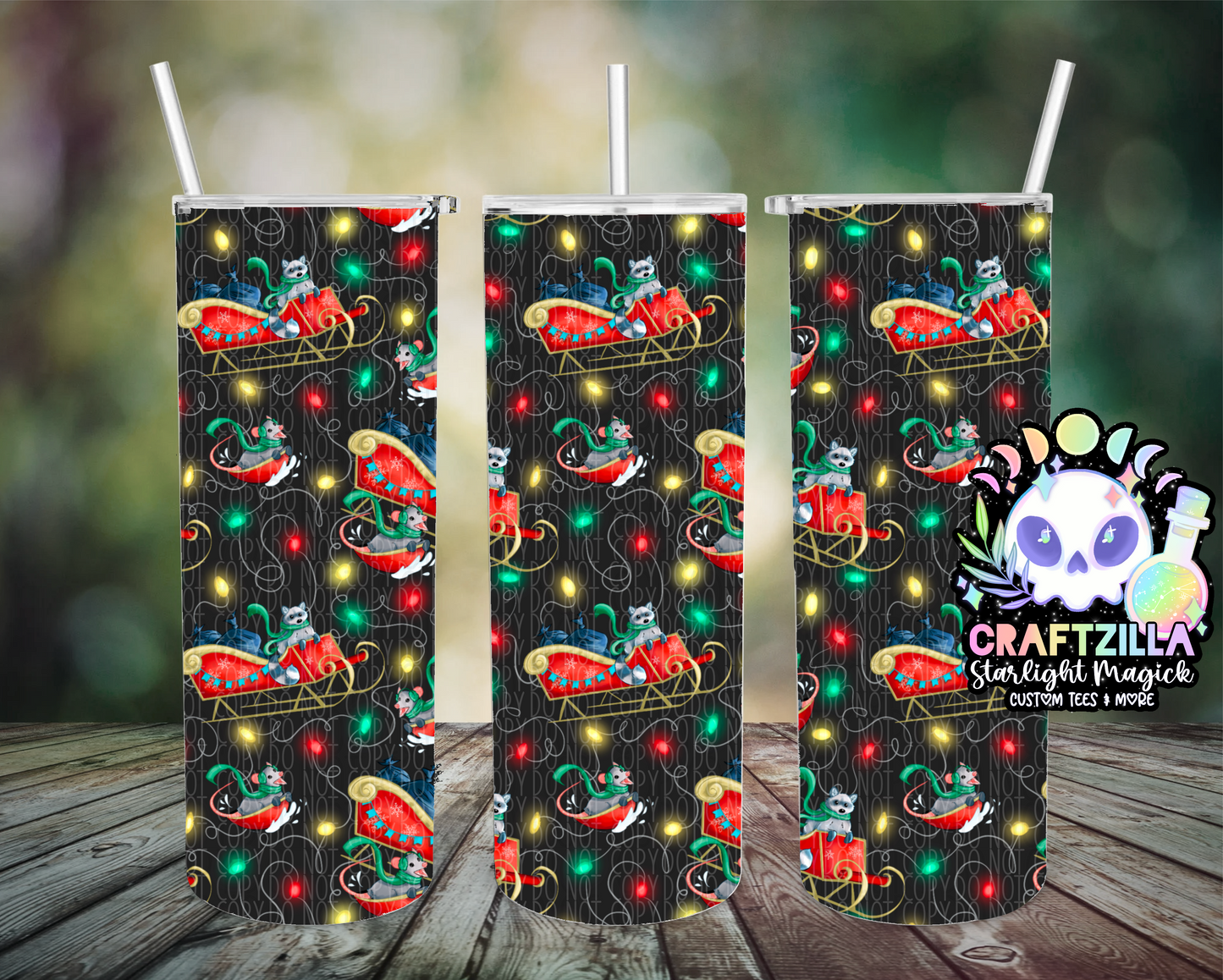 Trashing Through The Snow Drinkware