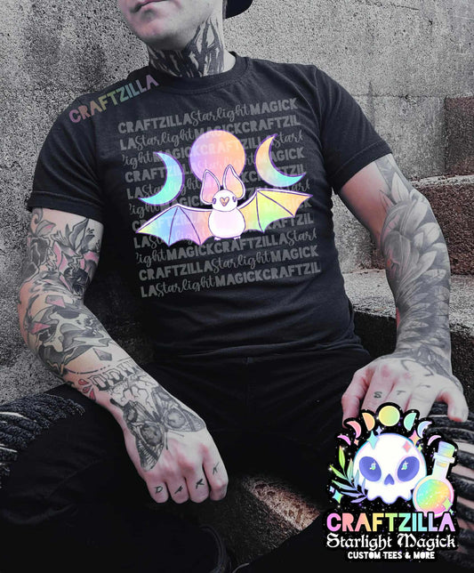 Pastel Bat Tee (solid black)