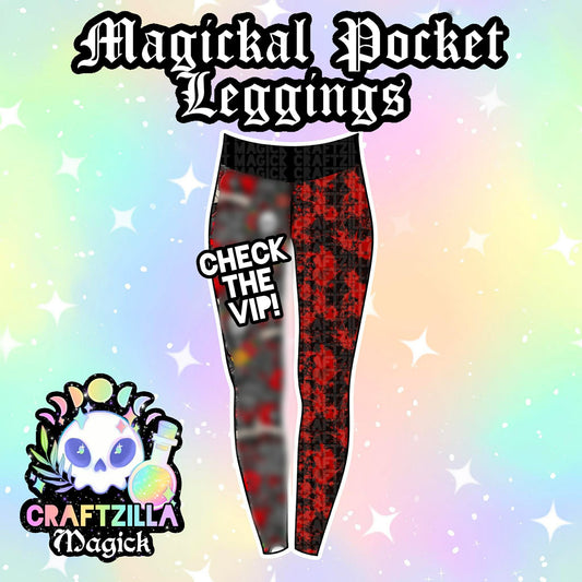 RTS Split Blood Splatter Magickal Pocket Leggings