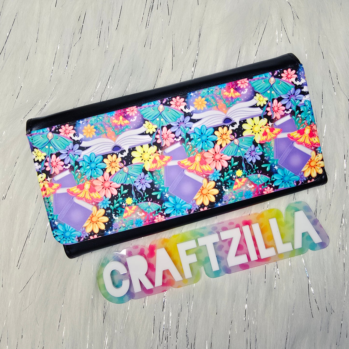Trifold Wallet - Mothy Floral Books
