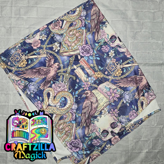 Whimsy Skellie Bookish 50x60" Plush Throw Blanket RTS