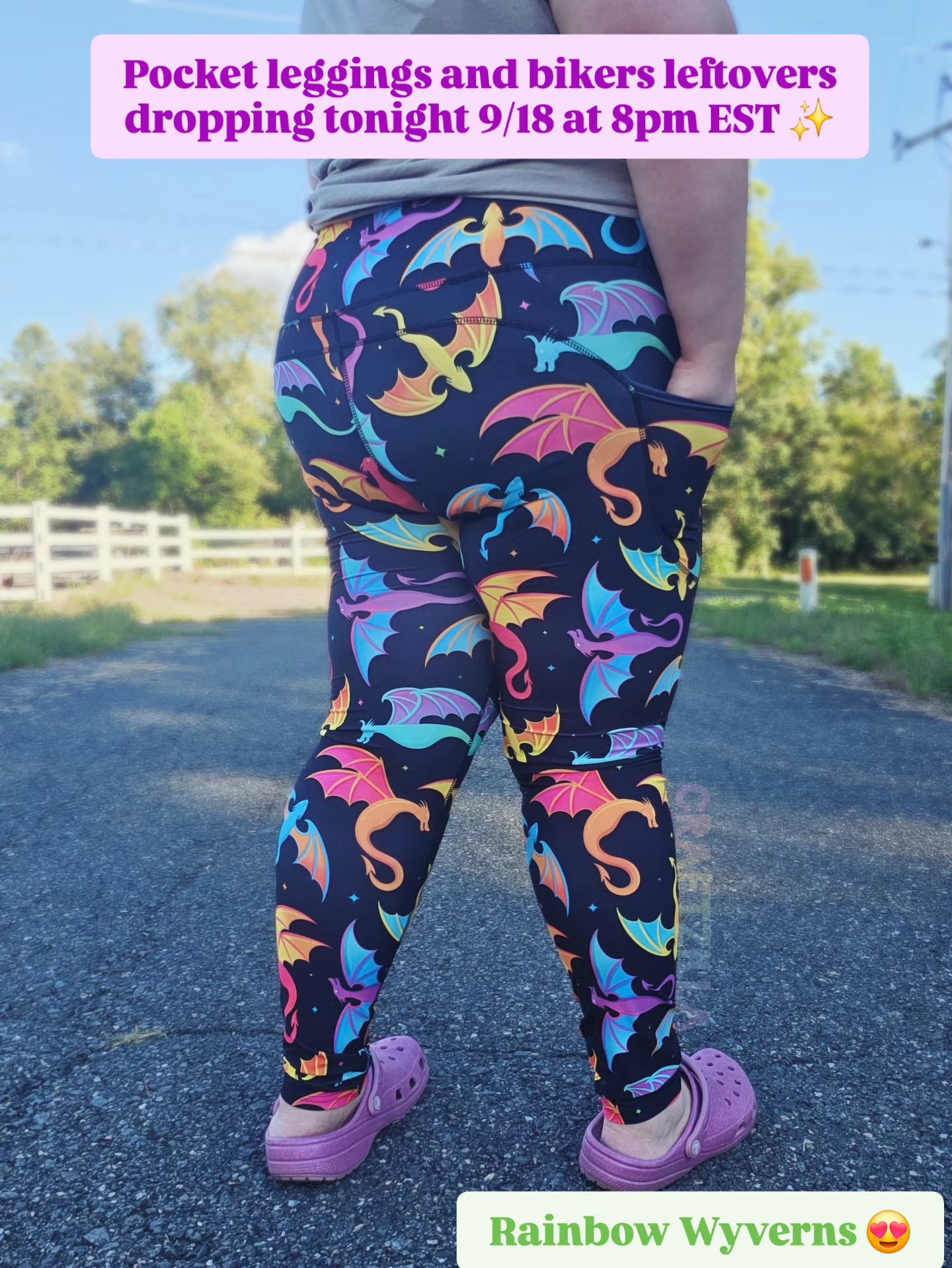 RTS Rainbow Wyverns Magickal Pocket Leggings