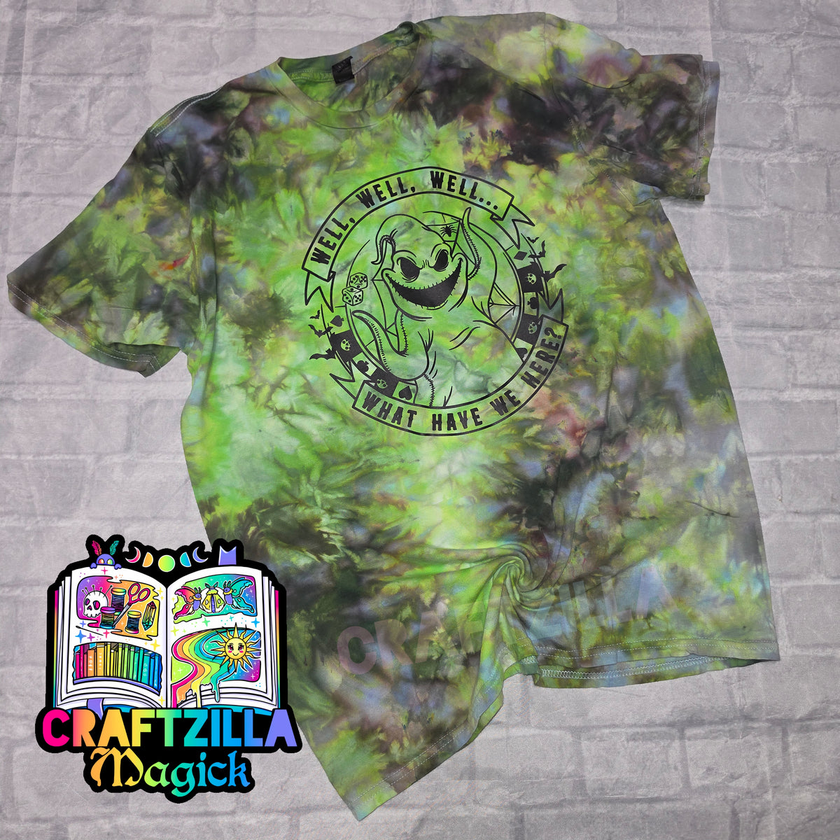Large dyed spooky green tee RTS