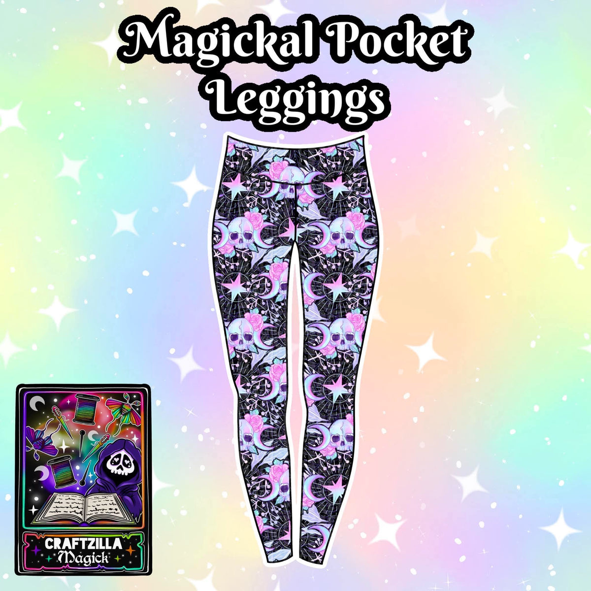Triple Moon Goddess Magickal Pocket Leggings *pre-order* (ships approx 8-10 weeks)