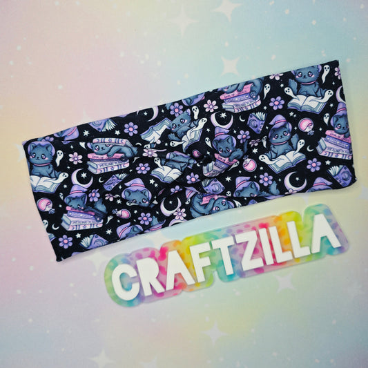 Twist Headband - Witch Cats (purple)