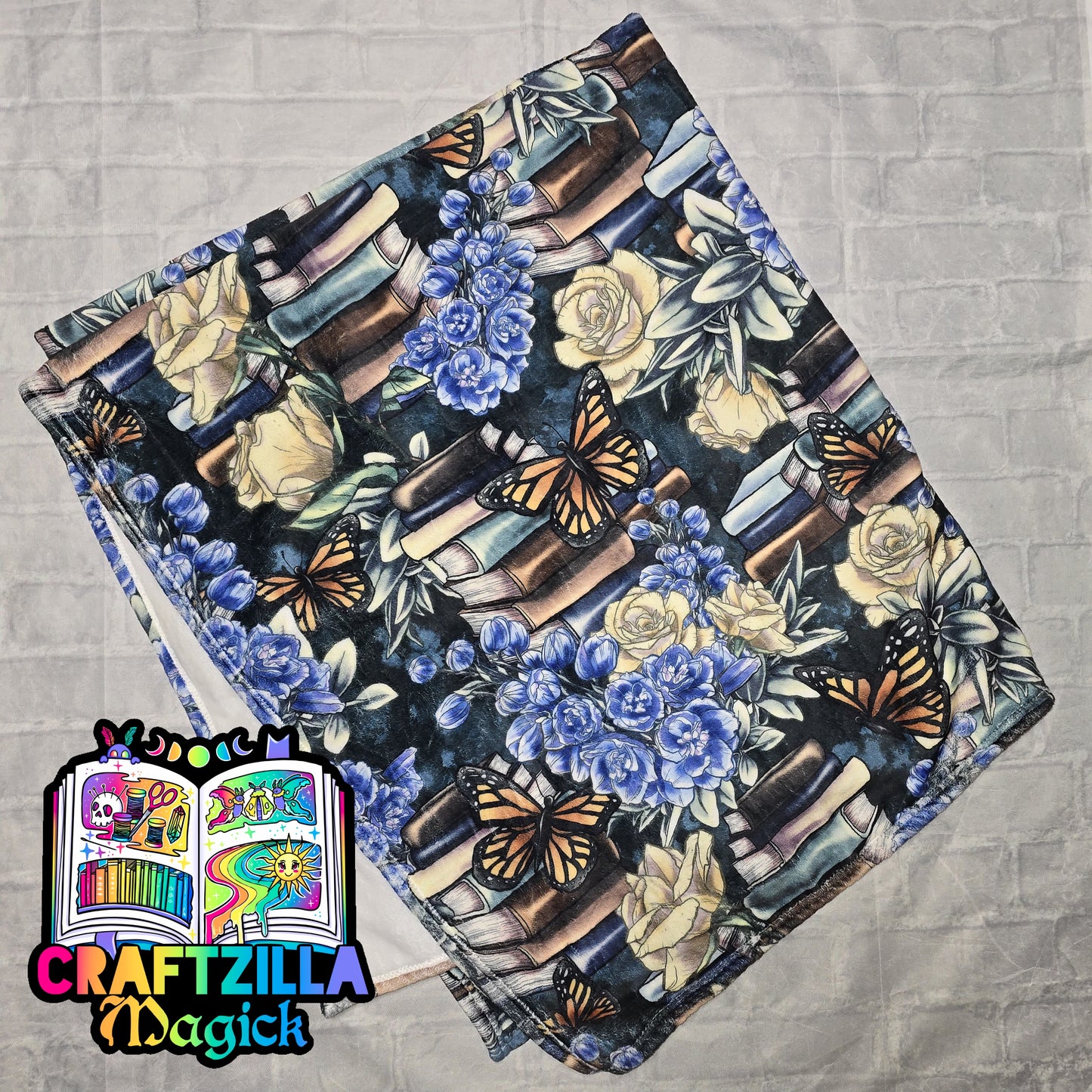 Butterfly Bookish 50x60" Plush Throw Blanket RTS
