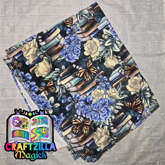 Butterfly Bookish 50x60" Plush Throw Blanket RTS