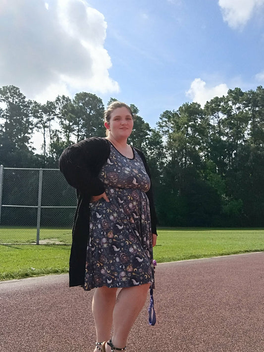 Charcoal Trashy Teas Twirl Dress RTS
